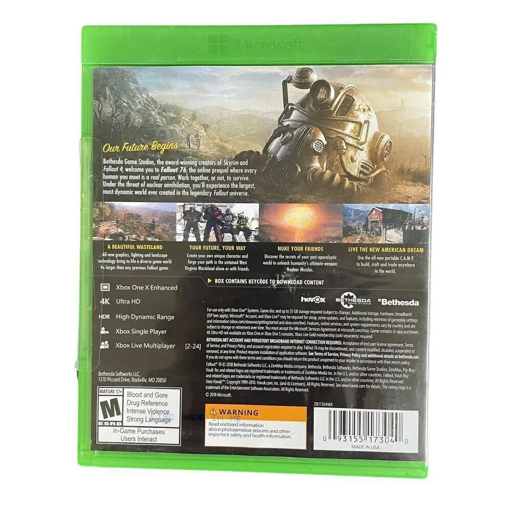 Fallout 76 - Standard Edition (Microsoft Xbox One, 2018) New Sealed